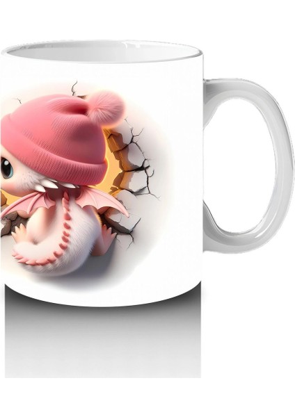 Pembe Şapkalı Sevimli Kız Maskot Çatlakta – Baskılı Kahve Kupası fırsatları