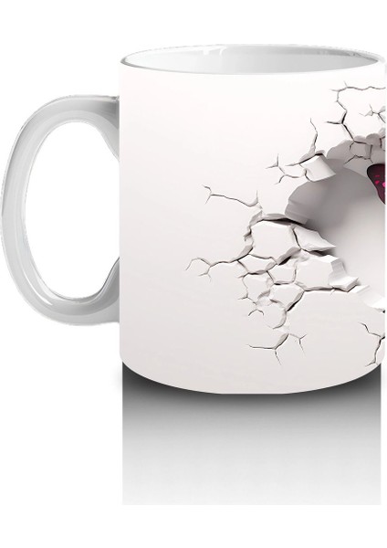 Çatlak Duvarda Parlayan Pembe Kelebek – Baskılı Kahve Kupası fiyatları