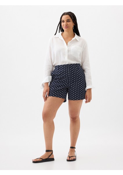 Kadın Koyu Mavi 5" Mid Rise Downtown Khaki Şort modelleri