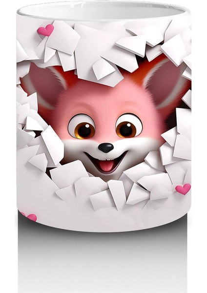 Pembe Fona Dönük Sevimli Ayıcık – Baskılı Kahve Kupası modelleri