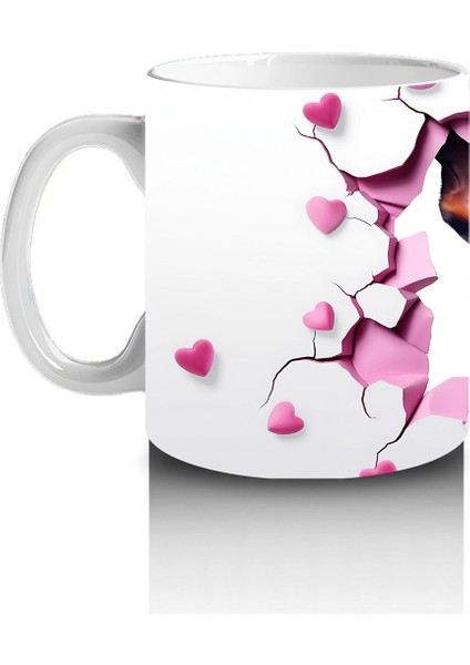 Pembe Kalpler Arasından Bakan Rottweiler – Baskılı Kahve Kupası fiyatları