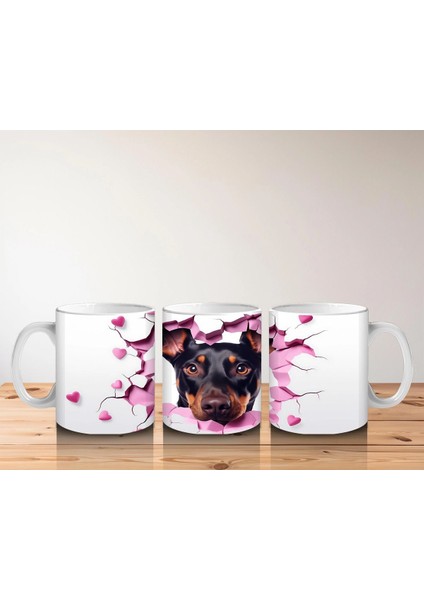 Pembe Kalpler Arasından Bakan Rottweiler – Baskılı Kahve Kupası indirimleri