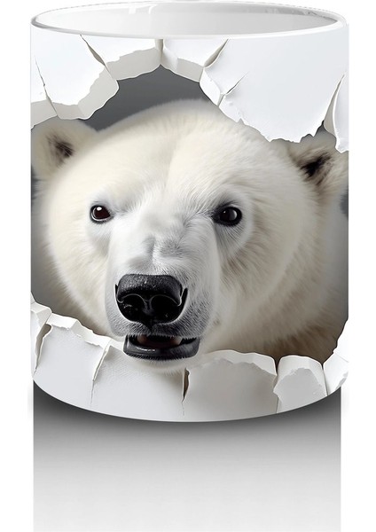 Duvarı Delen Kutup Ayısı – Baskılı Kahve Kupası modelleri