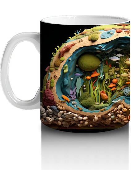 Renkli Ormanda Gizlenen Kertenkele – Baskılı Kahve Kupası fiyatları