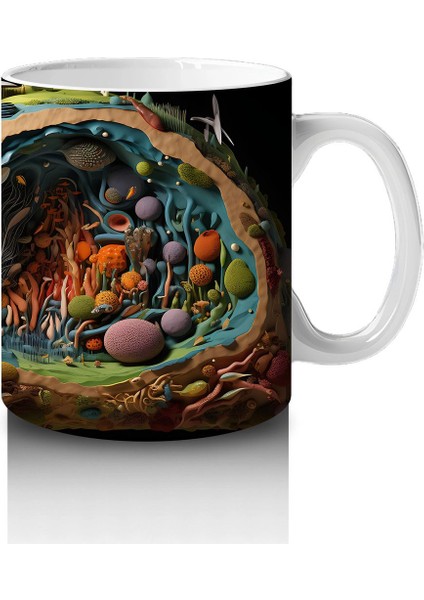 Renkli Ormanda Gizlenen Kertenkele – Baskılı Kahve Kupası fırsatları