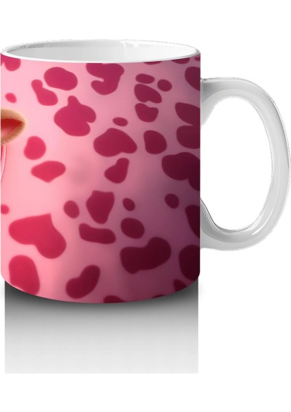 Kalpli Leopar Desenli Zemin Üzerinde Sevimli Boğa – Baskılı Kahve Kupası fırsatları