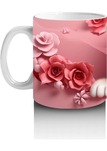 Pembe Bereli Sevimli Kedi Figürü – Baskılı Kupa fiyatları