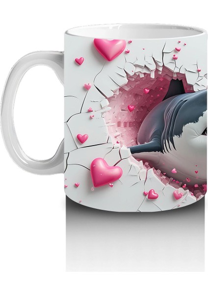 Kalpli Çatlakta Uzatan Köpek Balığı – Baskılı Kahve Kupası fiyatları