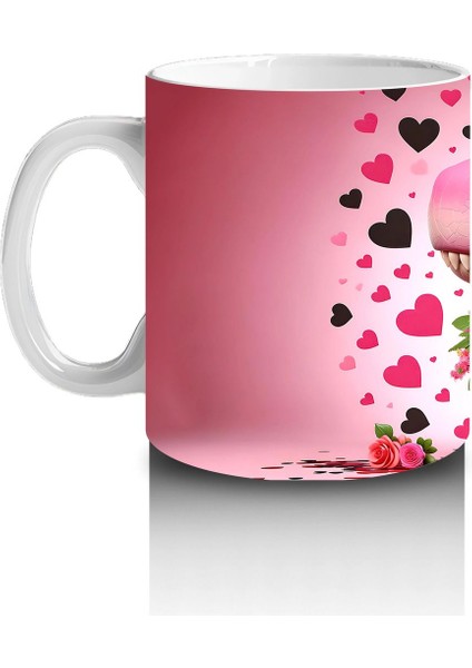 Çiçek Buketi Tutan Dinozor Figürü - Baskılı Kahve Kupası fiyatları