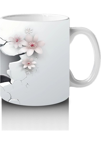 Kiraz Çiçekli Zemin Üzerine Penguen Figürü – Baskılı Kupa fırsatları