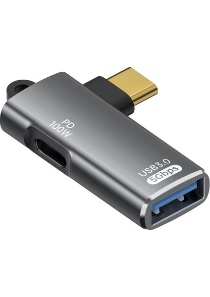 GA29 Type-C Metal Adaptör USB 3.0 5gbps Veri Aktarımı 100W Pd Şarj I-Phone Android Uyumlu