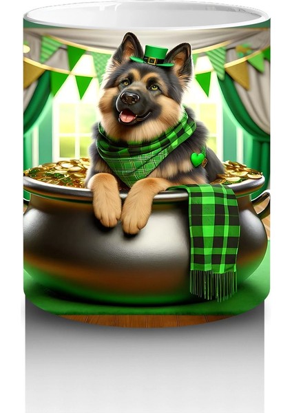 Yeşil Temalı Oda Dekorunda Saint Patrick’s Shepherd - Baskılı Kahve Kupası modelleri