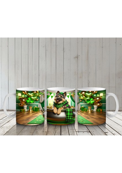 Yeşil Temalı Oda Dekorunda Saint Patrick’s Shepherd - Baskılı Kahve Kupası