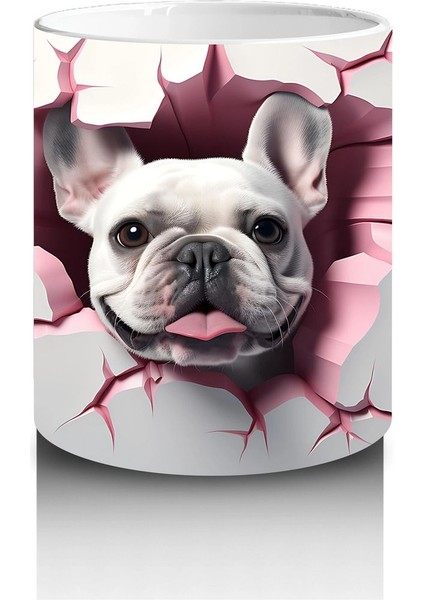 Çatlak Duvar Arasında Fransız Bulldog – Baskılı Kahve Kupası modelleri