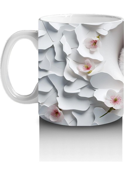 Beyaz Yapraklar Arasında Göz Alıcı Baykuş – Baskılı Kahve Kupası fiyatları