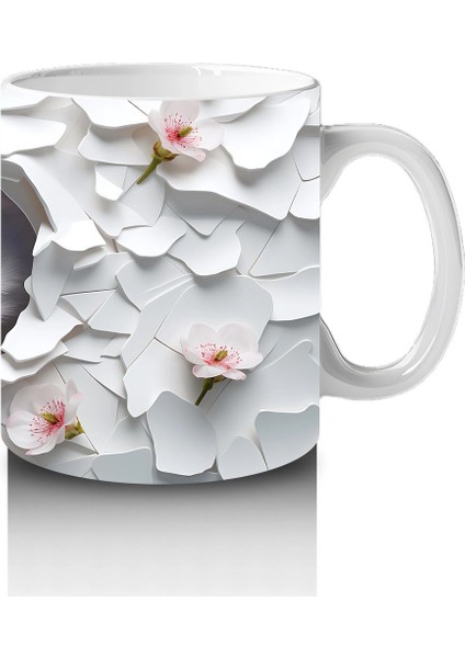 Beyaz Yapraklar Arasında Göz Alıcı Baykuş – Baskılı Kahve Kupası fırsatları