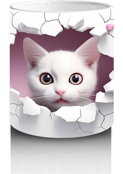 Kiraz Dalları Arasından Bakan Gri Kedi – Baskılı Kupa modelleri