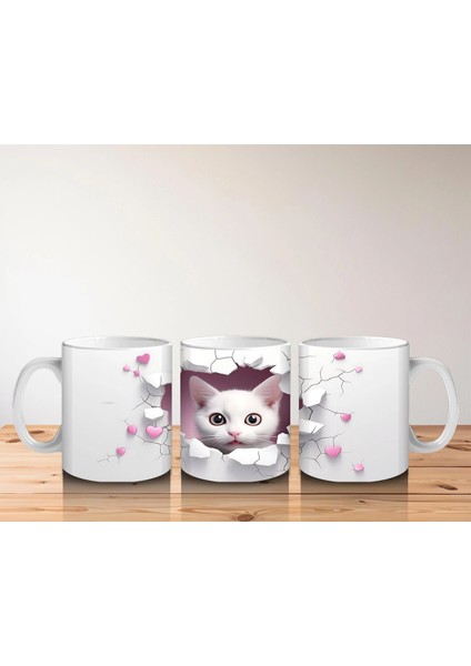 Kiraz Dalları Arasından Bakan Gri Kedi – Baskılı Kupa indirimleri