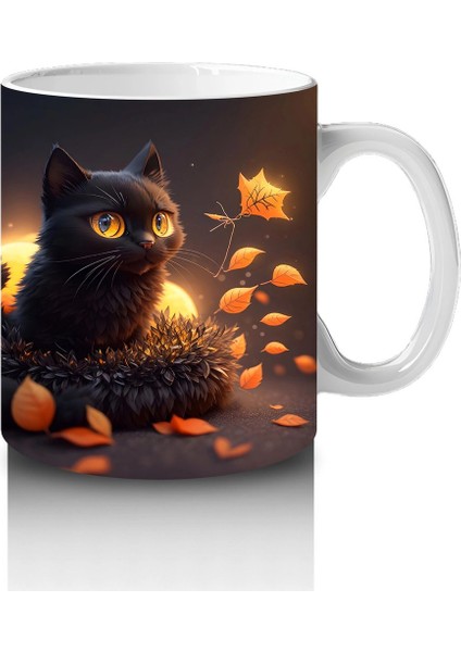 Cadılar Bayramı Temalı Siyah Kediler ve Balkabağı Işıkları – Baskılı Kupa fırsatları