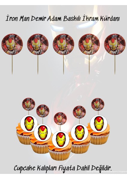 Ironman Demir Adam Temalı Tema Uygun Ikram Kürdanı 10 Adet
