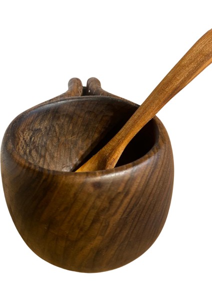 El Yapımı Geyik Detaylı Ceviz Ağacı Kuksa Bardak – Model No: 25 (Özel Yapım) fırsatları