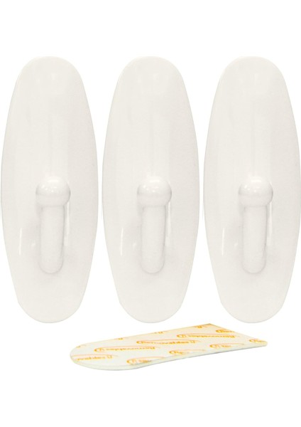 61335 3pc Removable Adhesive Hook, Black