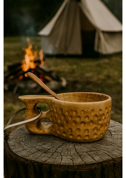 El Yapımı Dut Ağacı Kuksa Bardak – Model No: 27