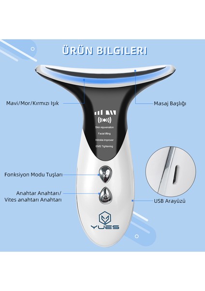 Yüz ve Boyun EMS Güzellik Cihazı – Gıdık Bölgesi Destekli, 4 Program, Şarjlı Masaj & Mikro Akım fiyatları
