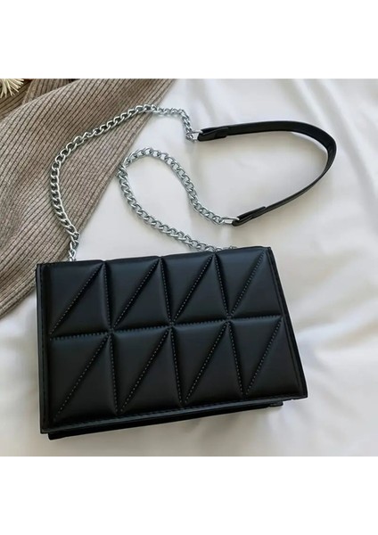 Kadınlar Için Kapitone Crossbody Çanta, Moda Zincir Omuz Çantası, Minimalist Kare Çanta modelleri