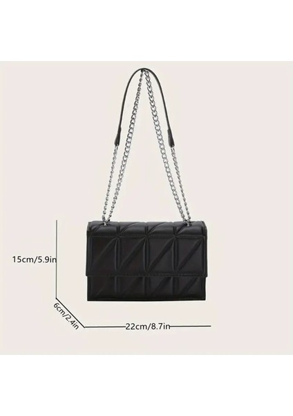 Kadınlar Için Kapitone Crossbody Çanta, Moda Zincir Omuz Çantası, Minimalist Kare Çanta indirimleri