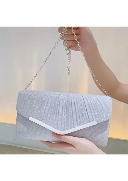 Kadınların Akşam Partisi Için Çıkarılabilir Omuz Askılı Parıldayan Pürüzsüz Kavisli Crossbody Çanta modelleri