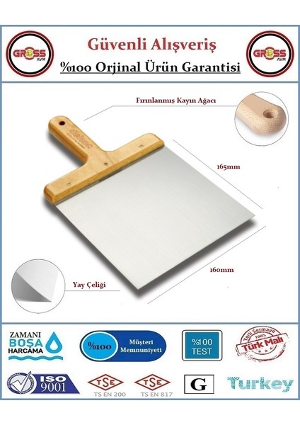 Ahşap Saplı Alçı & Macun Küreği - Yay Çeliği - 16CM fiyatları