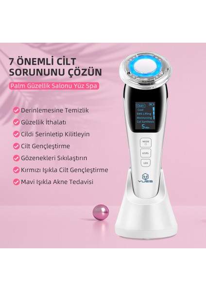 Akıllı Güzellik Robotu – 5 Mod, Sıcak/Soğuk Kompres, EMS Mikro Akım, Cilt Germe & Temizleme