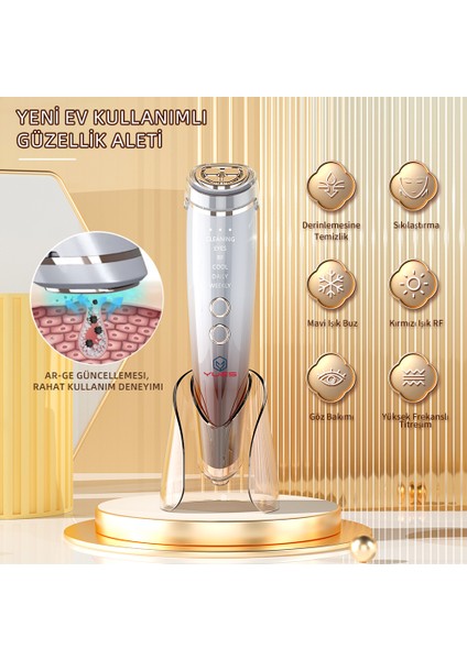 Akıllı Güzellik Robotu – 6 Mod, Sıcak/Soğuk Kompres, RF Cilt Bakım, Cilt Germe & Temizleme, Şarjlı fiyatları