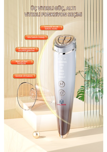 Akıllı Güzellik Robotu – 6 Mod, Sıcak/Soğuk Kompres, RF Cilt Bakım, Cilt Germe & Temizleme, Şarjlı indirimleri