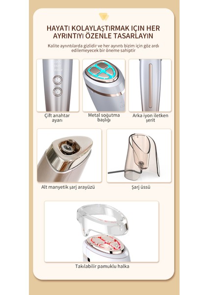 Akıllı Güzellik Robotu – 6 Mod, Sıcak/Soğuk Kompres, RF Cilt Bakım, Cilt Germe & Temizleme, Şarjlı