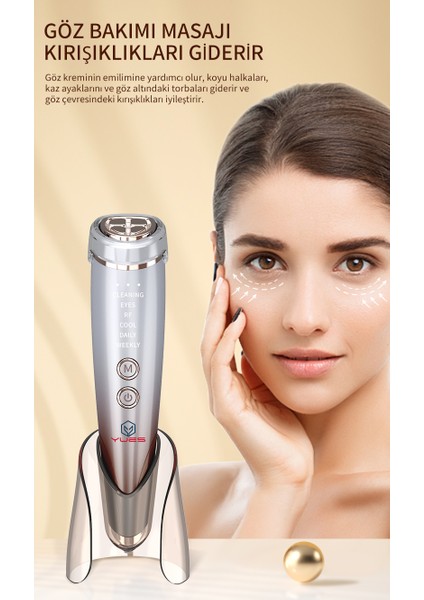 Akıllı Güzellik Robotu – 6 Mod, Sıcak/Soğuk Kompres, RF Cilt Bakım, Cilt Germe & Temizleme, Şarjlı