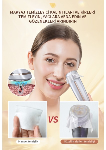 Akıllı Güzellik Robotu – 6 Mod, Sıcak/Soğuk Kompres, RF Cilt Bakım, Cilt Germe & Temizleme, Şarjlı