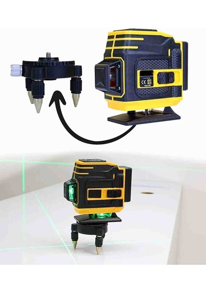 İyisi Yok Uzaktan Kumandalı Lazer Metre 12 Köşeli 360 Derece Çizgi Hizalama Seviye Cihazı modelleri