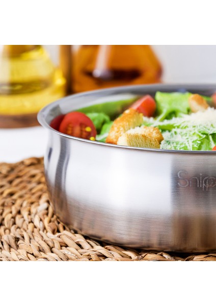 Inoxa - Paslanmaz Çelik Salata Kasesi 20 cm Meyve Salata Kasesi modelleri