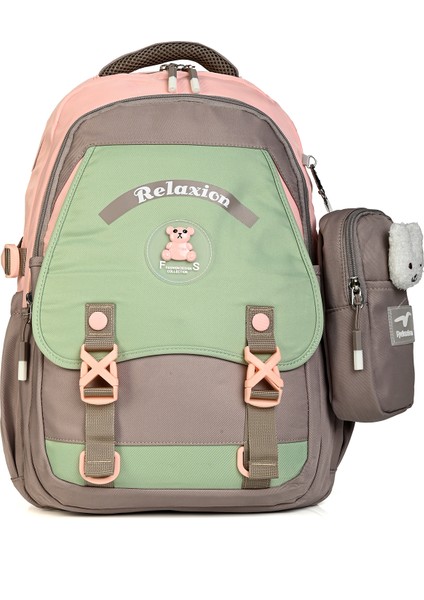 1511 Çok Gözlü Okul ve Günlük Sırt Çantası – Pelüş Aksesuarlı