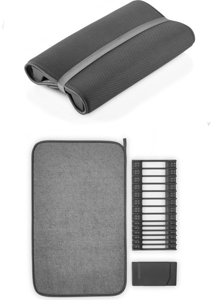 Lino - Mikrofiber Bulaşık Kurutma Seti 36X60CM Büyük Boy Katlanabilir 3'lü Set Bulaşık Kurutma Matı indirimleri