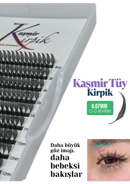 Kaşmir Tüy Kirpik (Anime Efekt ) D Kıvrım 0.07 mm Mix Boy modelleri
