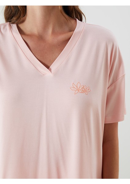 Yeni Sezon V Yaka Cicekli Kadin Kaprili Pijama Takimi - S5H122Z8 modelleri