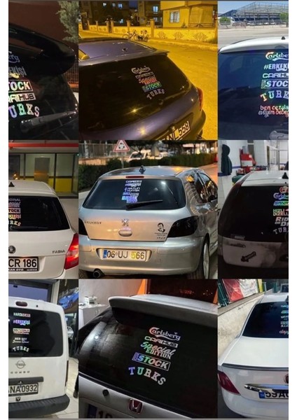 Oto Arka Cam Yazısı Hologramlı Yan Kapı, Yan Cam Stickerı Turkısh Aırlınes fiyatları