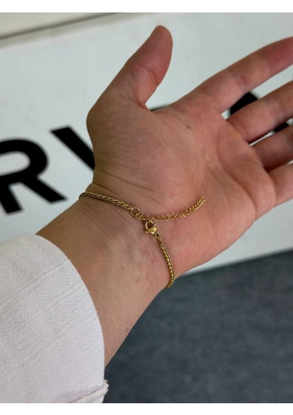 Gold Erkek Zincir Bileklik Kadın Paslanmaz Çelik Renk Atmaz Unısex Kararmaz Çelik Bileklik Kaliteli fırsatları