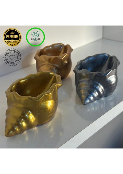 Tealight Mumluk Üçlü Bronz Set