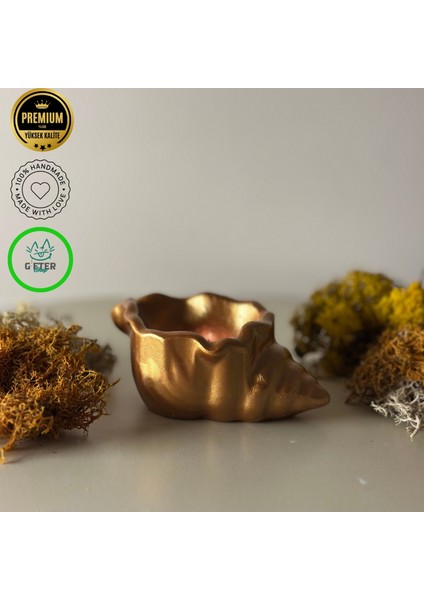 Tealight Mumluk Üçlü Bronz Set