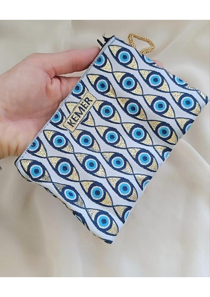 Cüzdan Nazar Kötü Göz Kemer Simgeli Simli Saplı Fermuarlı Kadın Cüzdanı 15X10 cm 18017 fiyatları