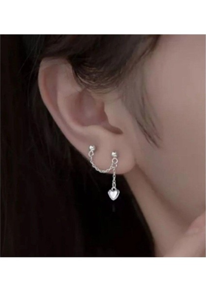 Şık Zincir Kalp Küpe ile Tarzınızı Yansıtın